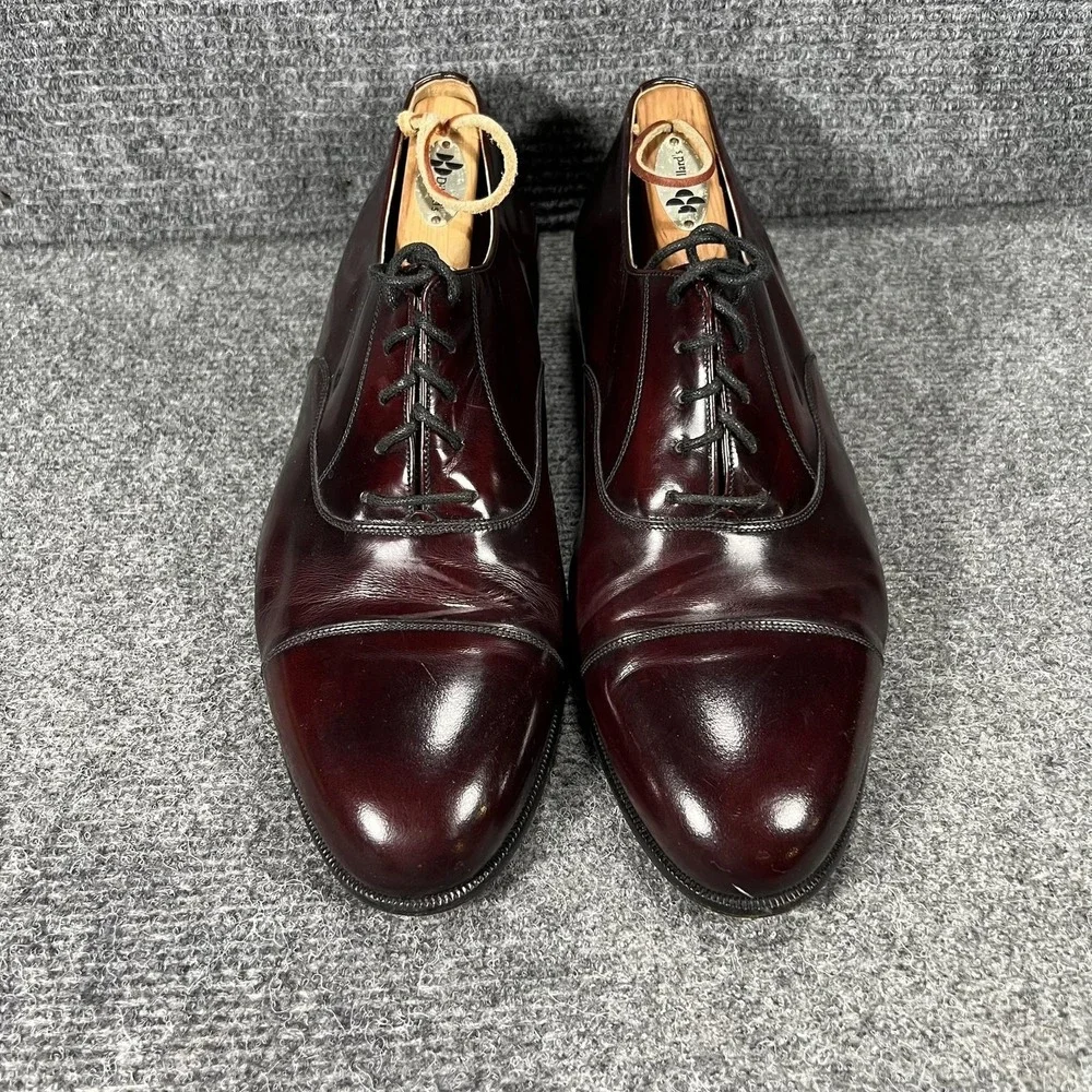 Caporicci Shoes Mens Size 10 W Brown Leather Cap Toe Oxford Handmade Italy 31150